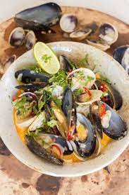Tom Yum Soup With Mussels Clams And Noodles Nadia Lim Recipe Tom Yum Soup Tom Yum Soup Recipe Mussels Recipe