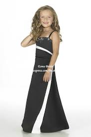 Bridesmaids Black And White Dresses Black And White Satin Embroidered Junior Brid With Images Junior Bridesmaid Dresses Black Bridesmaid Dresses Online Wedding Dress