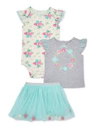 Wonder Nation Wonder Nation Baby Girl T Shirt Bodysuit Tutu Skirt 3pc Outfit Set Walmart Com In 2020 Girls Tshirts Girl Outfits Little Girl Outfits