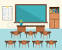 Background School Classroom Classroom Cartoon