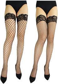The classic diamond shaped pattern can come in the form of a whalenet design, with larger holes or to the dainty micronet, with a closer knit. My Fashion Baby High Waist Tights Fishnet Stockings Thigh High Stockings With Silicone Lace Top For Women Amazon De Bekleidung