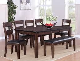 6 Pc Maldives Dark Wood Finish Dining Table Set With Vinyl Upholstered Chairs This Set Includes The Dining Table Extension Dining Table Dark Brown Dining Set