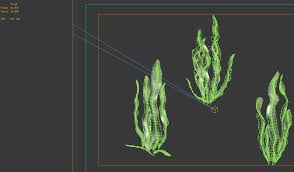 Game Model Seabed Kelp Model Game Kelp Seabed Plant Leaves Cactus Plants Model