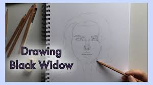 Just draw this instead paw at the end. Drawing Black Widow Natasha Romanoff With Pencil Youtube