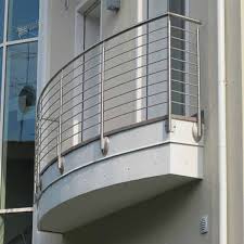 More images for balcony bar railing design » Curved Balcony Side Mounted Stainless Steel Solid Rod Bar Railing Design