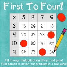 first to four a differentiated multiplication practice game