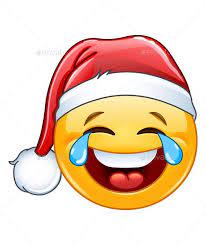 Tears Of Joy Emoticon With Santa Hat Christmas Emoticons Emoticon Funny Emoticons