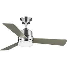 This highly adaptable fan will blend easily into any existing décor due to its neutral, yet striking finish. Trevina Ii Collection 44 Three Blade Brushed Nickel Ceiling Fan P2555 0930k Hubbell