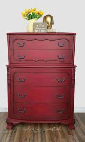 Burgundy Wine In 2021 Red Painted Furniture Refurbished Furniture Painted Furniture