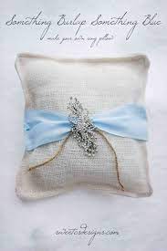 Something Burlap Something Blue Ring Pillow Ring Pillow Wedding Wedding Ring Cushion Ring Pillow Wedding Rustic