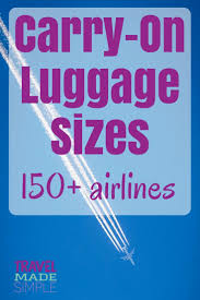 Carry On Luggage Size Chart 170 Airlines Mappin Monday