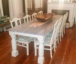 This Gorgeous 10 Foot Dining Room Table Built By Amy Of Southern Vintage Finds Was Painted It In Linen Milk Stained Table Dining Table Redo Dinning Room Tables