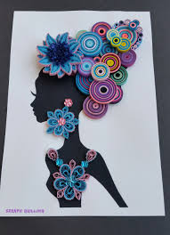 Quilling Wall Art Abstract Portrait Art Curly Hair Home Etsy In 2020 Quilling Designs Paper Quilling Designs Quilling Paper Craft