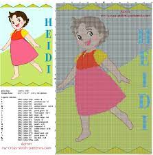 This easy baby blanket crochet pattern is super easy to make and like many of my patterns, once you get started, you can practically make it with your eyes. Heidi Girl Of The Alps Smiling Free Cross Stitch Pattern Baby Blanket Idea 120 X 190 19 Dmc Threads Free Cross Stitch Patterns Simple Unique Alphabets Baby