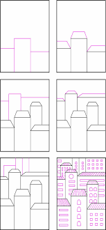 How To Draw Buildings Art Projects For Kids Overlapping Art Kids Art Projects Art Projects