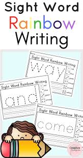 Sight Word Rainbow Writing Activity Pages Work On Sight Word Recognition And Spelling With Th Sight Words Kindergarten Rainbow Writing Kindergarten Worksheets