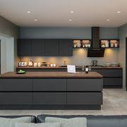 All of the surfaces of the kitchen were redone. Modern Matt Dark Grey Kitchen Contemporary Kitchen Design Kitchen Room Design Kitchen Layout