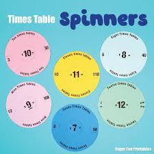 Multiplication tables are provided here. Times Table Spinners The Craft Train