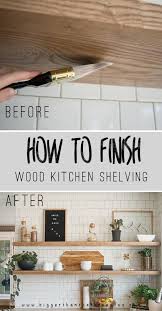 Diy Open Shelving Kitchen Guide Bigger Than The Three Of Us Wood Shelves Kitchen Open Kitchen Shelves Diy Kitchen Shelves
