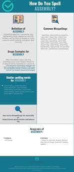Convene the club assembles once a month. Correct Spelling For Assembly Infographic Spellchecker Net