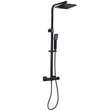 Project Source Shower Column Adjustable Height Square Head Black Cf017t 1 Reno Depot Shower Columns Shower Heads Shower