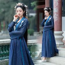 Chinese Traditional Fairy Hanfu Dress Female Tang Dynasty Ancient Costume Vintage Carnival Party Hanfu Womens Dress Tops Ancient Chinese Dress Long Blue Dress