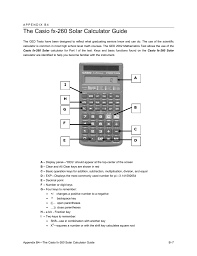 Can calculate(plus, minus, times, div, mod.) a fraction. The Casio Fx 260 Solar Calculator Guide