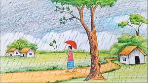 How to draw scenery / landscape by pencil sketch step by step. Farjana Drawing Academy Painting Painting Inspired