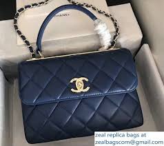 Chanel Trendy Cc Small Flap Top Handle Bag A92236 Royal Blue Gold Chanel Luxury Bags Bags