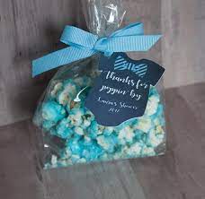 Do It Yourself Baby Shower Favor Kit Colored Popcorn Not Include This Is For One Sample Pleas Baby Boy Shower Favors Pop Baby Showers Baby Shower Favors Diy