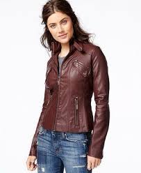 Jou Jou Faux Leather Band Collar Moto Jacket Coats Women Macy S Faux Leather Moto Jacket Leather Coat Jacket Jackets