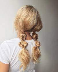 Bubble Braided Pigtails Hairstyle Inspiration Braid Hairstyle Braided Ponytails Braids Hairstyle Braids Hair Styles Pigtail Braids Short Hair Styles