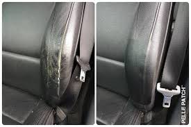 Pelle Patch Leather Repair Patch Before And After Car Seat Repair Leather Repair Leather Restoration Brown Leather Couch