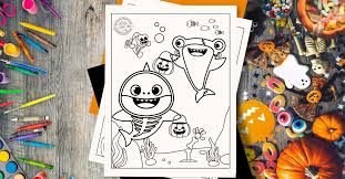 family and parenting free baby shark halloween coloring pages