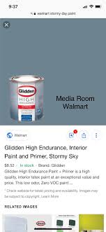 Media Room Stormy Sky Walmart Glidden Paint Primer Interior Paint Room
