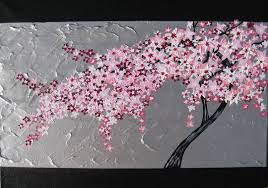 Black And White Cherry Blossom Wall Art Items Similar To Cherry Blossom Painting Tree Of Life Wall Art Zen Canvas Art Wall Painting Japan Cherry Blossom Painting Cherry Blossom Art Tree Painting