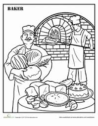 Baker coloring page to color, print or download. Baking Worksheet Education Com Food Coloring Pages Coloring Pages Coloring Books