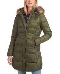Barbour Jamison Faux Fur Trim Hooded Puffer Coat Reviews Coats Jackets Women Macy S