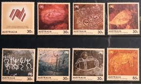 1984 Australian Bicentenary First Australians Rock Painting 30c 85c Set Of 8 Muh Painted Rocks Painting Vintage Stamps