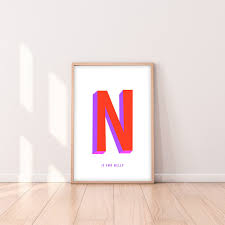 Wie en für n oder em für m leicht missverstanden werden. Red Letter N Alphabet Print Personalized Letter Print The Etsy India