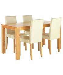 Buy Home Newton Oak Stain Dining Table 4 Cream Chairs At Argos Co Uk Your Online Shop For Dining Sets Solid Wood Table Chair Home