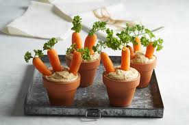 The crop of carrots during the summer. Carrot And Hummus Flower Pots The Freshdirect Blog