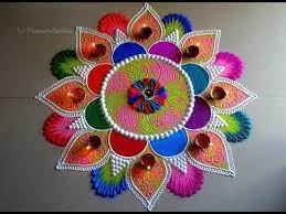 Big Creative And Unique Rangoli For Festivals Easy And Colorful Kolam Youtube Rangoli Designs Flower Rangoli Patterns Free Hand Rangoli Design