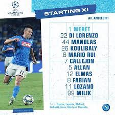 Starting Lineup Napoli Vs Krc Genk Genknapoli Ucl Champions League Baseball Cards League