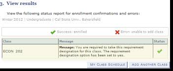 Adding Classes Using Class Number California State University Bakersfield