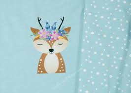 A jersey knit is a single yarn knit made by looping fibers together. Forest Friends Boho Reh Panel By Growidesign Jersey Fabric For Kids By Hilco Stoffe Und Kreatives