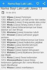 Dengan memberikan nama yang baik pada bayi dengan menggunakan perhitungan jawa. Nama Bayi Laki Laki Jawa 3 0 Apk Download Android Books Reference Apps