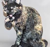 Tortie Cat Urn Pet Ashes Unique Memorial Sculpture Grave Decor Cremation  Statue