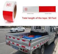 PVC Warning Tape For Driveways Reflective Safety Warning Tape - Red  Fluorescent PVC Adhesive Tape 1.97x118 Inch PVC Reflective Tape