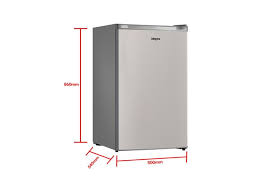 The actual exterior measurements of this fridge slide are 675mm in length and 445mm in width. Kogan 129l Bar Fridge Silver Kogan Com